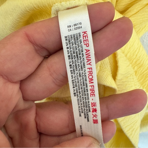 Free People Beach Stasia Mini Dress XS Yellow Cottagecore Boho Spring - Picture 5 of 6